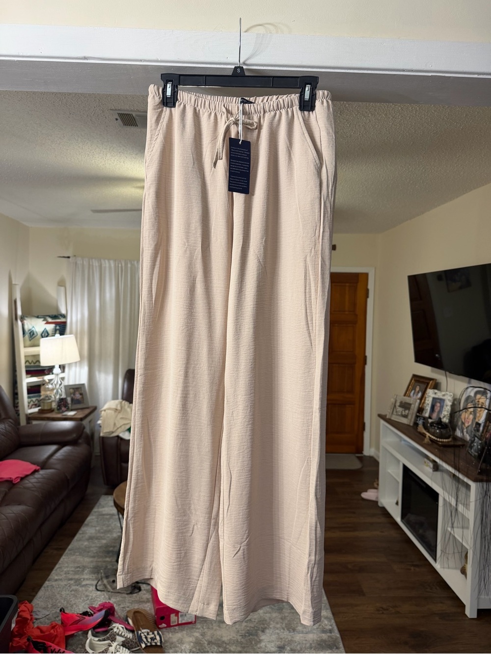 NWT Sampeel Wide Leg Drawstring Pants – Women’s Size Small 🤍